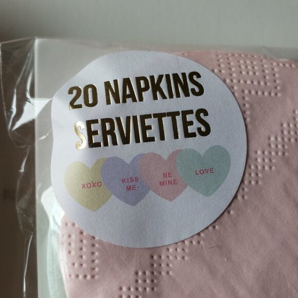 Meri Meri Conversation Heart Paper Plates & Napkin - Picture 2 of 3